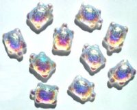 10 19mm Transparent Crystal AB Turtle Beads